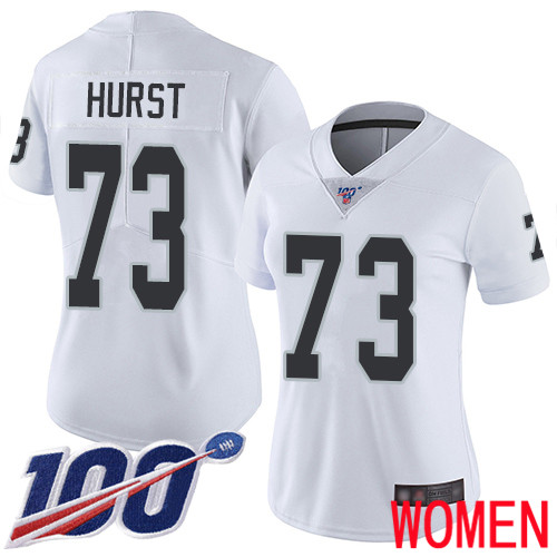 Oakland Raiders Limited White Women Maurice Hurst Road Jersey NFL Football 73 100th Season Vapor Jersey